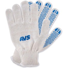 AVS TOOLS Перчатки трикотажные с ПВХ (белые) 7,5 класс 5 пар AVS RP-02