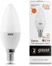 GAUSS Упаковка ламп LED E14, свеча, 6Вт, 10 шт. [33116]