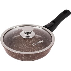 Сковорода ГОРНИЦА Сковорода а/пр литая 26см съемн/руч стекл/кр Шоколад ТМ