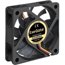 EXEGATE Вентилятор EX283369RUS 60мм, 3-pin, 2500об/мин, 17 дБ, черный, Bulk
