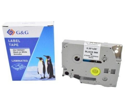 G&G Картридж GG-TZES221, 9мм, черный шрифт, белый фон, 8м ( GG-TZES221