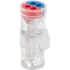 REXANT Экспресс-клемма СМК 2273-2x2R проходная разъемная 2 полюса 2х2-проводная 0,5-2,5мм² (блистер 5 шт/уп)