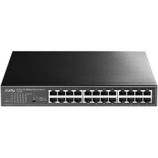 Коммутатор CUDY Коммутатор 24-Port 10/100 Mbps Metal Switch 24-Port 10/100 Mbps Switch, 24 10/100 Mbps RJ45 Ports, Switch/VLAN/Extend working mode DIP switch, Rack-mountable Steel Case, Power Saving, Plug & Play, Rack-Mount kits included