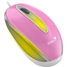 Мышь проводная GENIUS Мышь проводная DX-Mini /1000 dpi/BlueEye/3 кнопки/для 2 рук/RGB/USB/кабель 1,5м/розовый (31010025403)