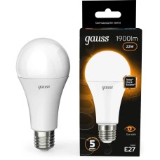 GAUSS Лампа светодиодная A70 22Вт цок.:E27 груша 220B св.свеч.бел.теп. (упак.:10шт) (102502122)