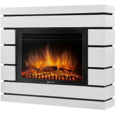 Камин электрический ELECTROLUX Каминокомплект: Очаг EFP/P-3020LS N, портал Moderno 30 шпон белый дуб