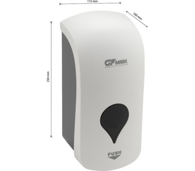 Дозатор для дезинфекции GFMARK 657 Дозатор для дезинфекции, пластик АБС, Белый Комбинированный, большой, с глазком, 1000 мл, ДхГхВ(117х117х245)