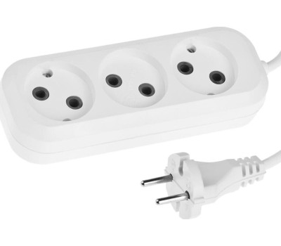 Удлинитель СИБИН Удлинитель электрический, ПВС сечение 0,75кв мм, 3 гнезда, макс мощн 1300Вт, 5м 55031-5