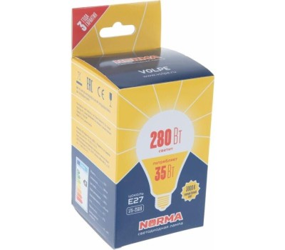 Мощные лампы А (Форма А) VOLPE (UL-00005607) LED-A95-35W/3000K/E27/FR/NR