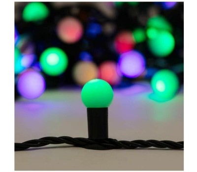 Гирлянда NEON-NIGHT (303-509-6) Мультишарики 17,5мм, 10 м, 80 LED МУЛЬТИ, темно-зеленый ПВХ, IP65, динамика, не соединяется