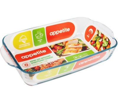 Форма APPETITE BR3 стекл прям 35х20х7см/2,8л глубокая с руч