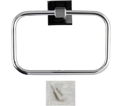 Аксессуары для ванной комнаты GFMARK 84147 Держатель для полотенца кольцо, прямоугольный, на квадратном основании, цвет ХРОМ