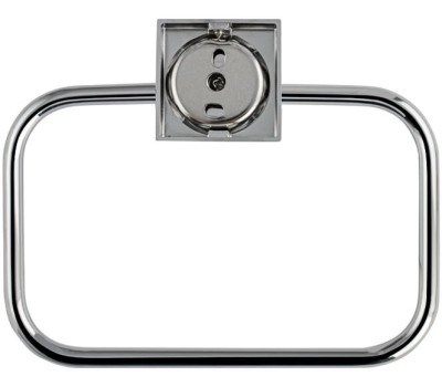 Аксессуары для ванной комнаты GFMARK 84147 Держатель для полотенца кольцо, прямоугольный, на квадратном основании, цвет ХРОМ