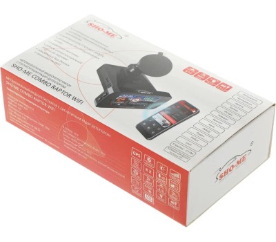 Радар-детектор со встроенным видеорегистратором SHO-ME Видеорегистратор с радар-детектором Combo Raptor WiFi, черный