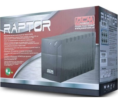 PowerCom Raptor RPT-1000A EURO ИБП {Line-Interactive, 1000VA / 600W, Tower,3*EURO} (859787)
