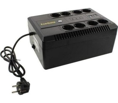 Exegate EX293855RUS ИБП ExeGate NEO NNB-1000.LED.AVR.8SH.CH <1000VA/650W, LED, AVR, 8*Schuko, 4*USB-порта для зарядки, Black>