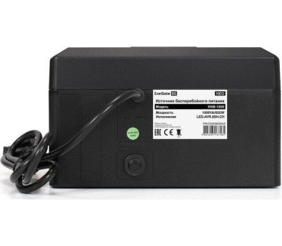 Exegate EX293855RUS ИБП ExeGate NEO NNB-1000.LED.AVR.8SH.CH <1000VA/650W, LED, AVR, 8*Schuko, 4*USB-порта для зарядки, Black>