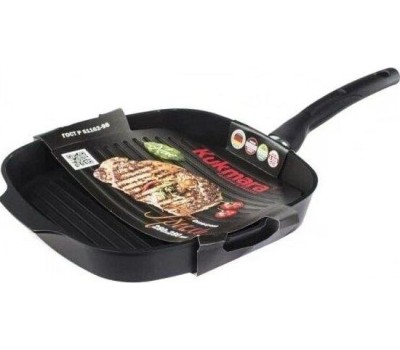 Сковорода KUKMARA Сковорода-гриль а/пр литая 28х28см съемн/руч Темный мрамор ТМ