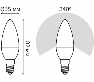 GAUSS Упаковка ламп LED E14, свеча, 6Вт, 10 шт. [33116]