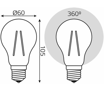 GAUSS Лампа LED E27, груша, 12Вт, 102902112, 10 шт