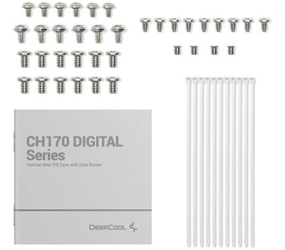 Корпус для ПК DEEPCOOL Корпус miniITX CH170 Digital, Mini-Tower, без БП, белый [r-ch170-whnpi0d-g-1]