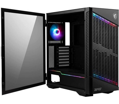 Корпус для ПК MSI Корпус MPG VELOX 100P AIRFLOW 2xUSB 3.0, 1xType C, 1x120mm ARGB Fan, 3x120mm Black Fan, ARGB Control Board, Tempered Glass Window, Plastic Mesh, Brown box (829292)