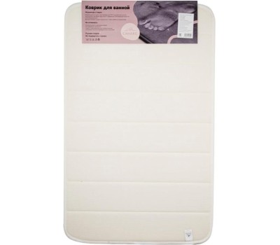 САНАКС - Коврик в ванную ПАМЯТЬ с эффектом восстановления одинарный БЕЛЫЙ 50 х 80 см 00430