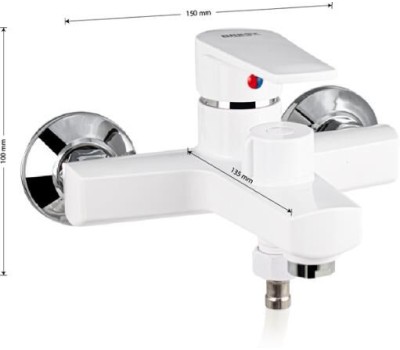 BRIMIX - Смеситель для ванны, короткий излив, БЕЗ ШЛАНГА И ЛЕЙКИ, шаровый, из высокопрочного АБС пластика, цвет БЕЛЫЙ. 557-1