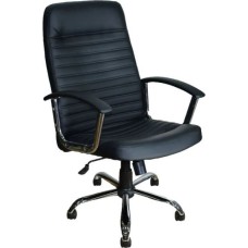 Кресло компьютерное ЯРКРЕСЛА Кр60 ТГ ХРОМ ЭКО1 (экокожа черная)