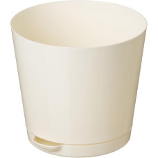 Горшок цветочный HOMVER Oregano D120мм, 0,75л с прикорневым поливом (светло-бежевый) 221602225/01