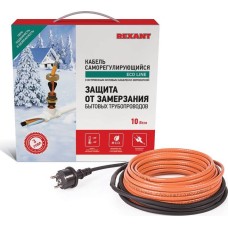 REXANT Кабель греющий саморегулирующийся пищевой модель SRP 10HTM2-CT, готовый комплект в трубу, 15м/150Вт