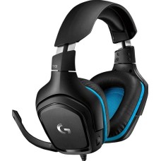 LOGITECH Гарнитура G431, для компьютера и игровых консолей, мониторные, проводные, черный / синий [981-000772]