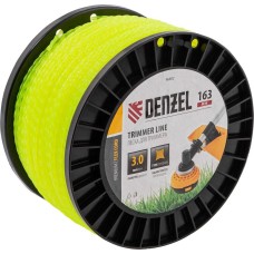 Леска для триммера DENZEL Леска для триммера витой квадрат, 3,0мм х 163м, на DIN катушке FLEX CORD 96802