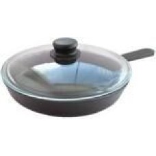 Камская посуда ч4042 чугунная 240х40 с чугунной ручкой со стеклянной крышкой