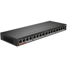 Коммутатор DAHUA Коммутатор 16-port Gigabit RJ45 16-port PoE Switch, 190W, Metal case