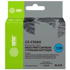 CACTUS Картридж струйный CS-C9364 №129 черный (15мл) для HP PS 8053/8753/5943/2573/DJ 5900series с чипом