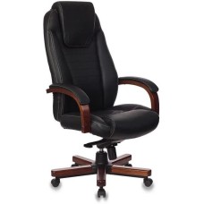 БЮРОКРАТ Кресло руководителя T-9923WALNUT черный кожа крестов. металл/дерево
