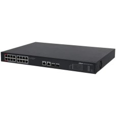 DAHUA Коммутатор DH-PFS3220-16GT-240 (L2) 18x1Гбит/с 2SFP 16PoE 240W неуправляемый