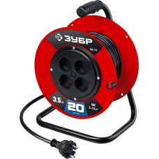 ЗУБР ПВС-215, ПВС, 2 х 1.5 мм2, 20 м, 3500 Вт, силовой удлинитель на катушке (55103-20)