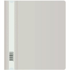 БЮРОКРАТ Папка-скоросшиватель Люкс -PSL20A5GREY A5 прозрач.верх.лист пластик серый 0.14/0.18
