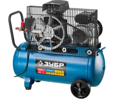 Компрессор ЗУБР ЗКПМ-360-50-Р-2.2 360 л/мин, 50 л рессивер, 2200 Вт, ременной