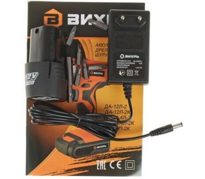 Аккумуляторная дрель-шуруповерт ВИХРЬ ДА-12Л-2