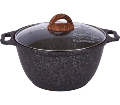 Кастрюля KUKMARA кго22а а/пр литая 2,0л стекл/кр Granit ultra original