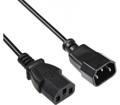 Кабель BURO IEC C13 (прямой) - IEC C14 (прямой), 1.8м, черный (AN23-1008)