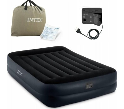 Матрас надувной INTEX Матрас надув.QUEEN PILLOW REST 152x203x42см(+встр.насос 220В) (в коробке) Арт. 64124NP