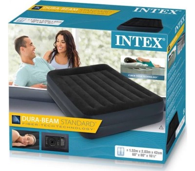 Матрас надувной INTEX Матрас надув.QUEEN PILLOW REST 152x203x42см(+встр.насос 220В) (в коробке) Арт. 64124NP
