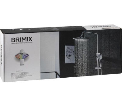 Душевой комплект BRIMIX 3069 Смеситель+стойка душевая тропический душ с двумя лейками, корпус пластик АБС хромированный