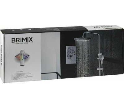 Душевой комплект BRIMIX 3069 Смеситель+стойка душевая тропический душ с двумя лейками, корпус пластик АБС хромированный