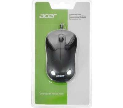 ACER Мышь OMW140 черный оптическая (1200dpi) USB (3but)