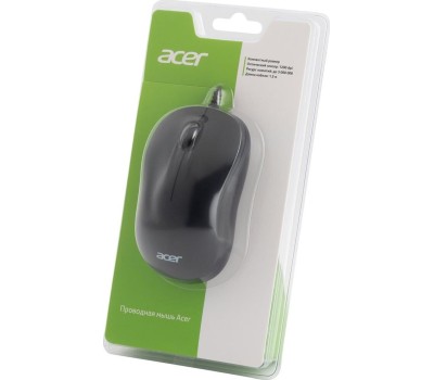 ACER Мышь OMW140 черный оптическая (1200dpi) USB (3but)